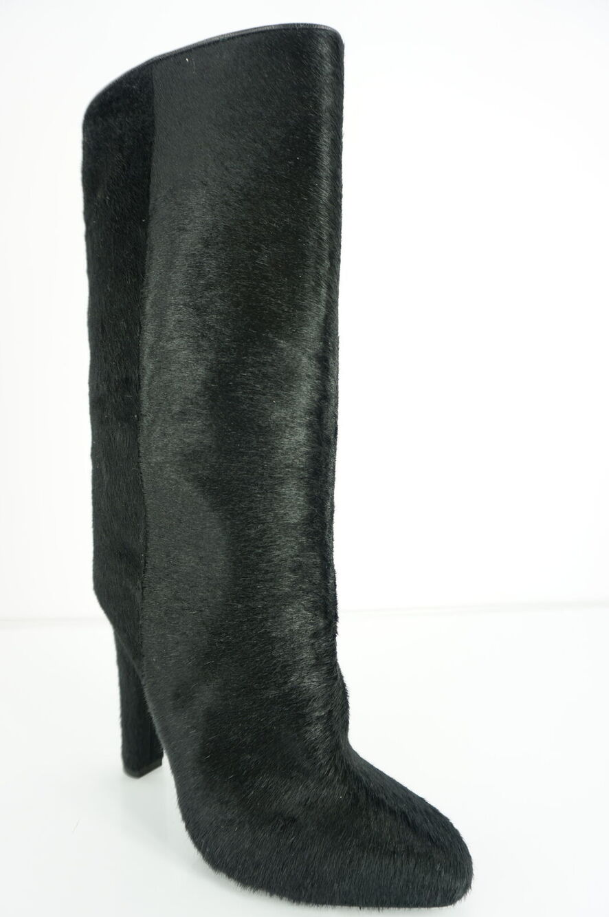 Alexander Wang Edythe Black Calf Hair High Heel Boots Size 36 New $1450